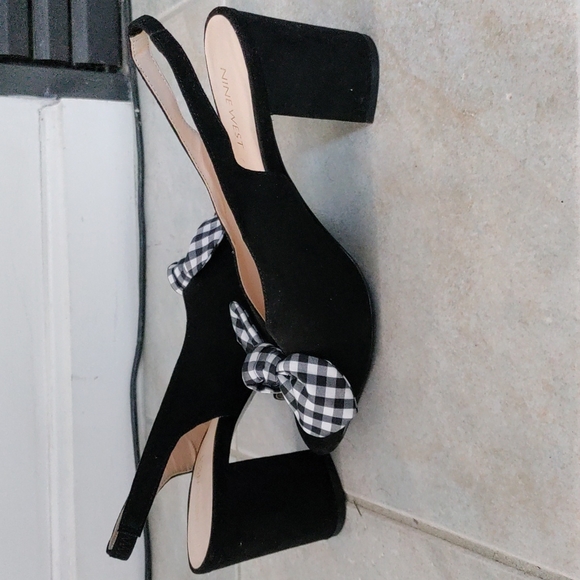 New without tags lovely plaid open toe sandals Nine West - Picture 3 of 7